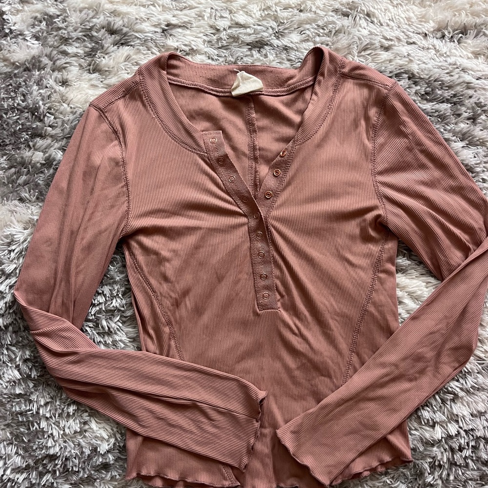 One Step Ahead Dusty Pink Button-Up Blouse